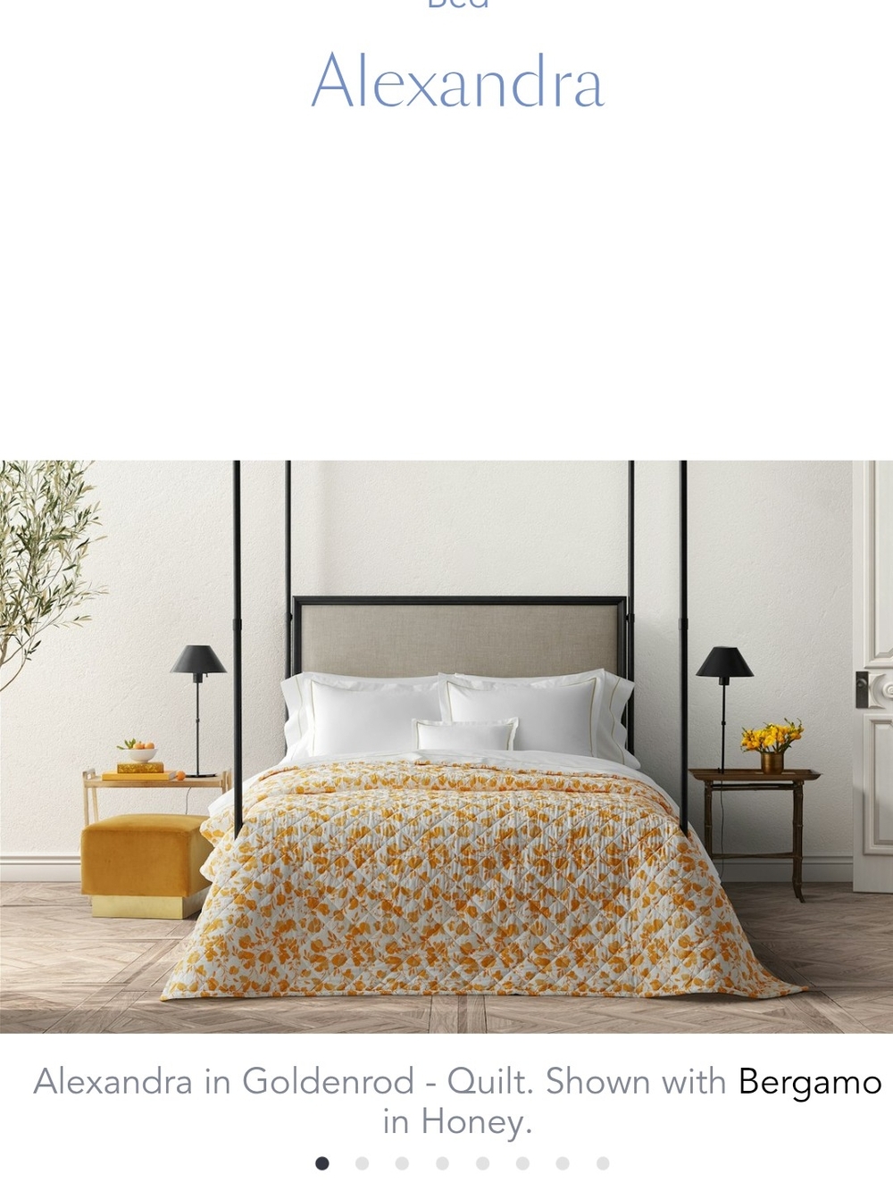 Matouk Alexandra Quilt in Goldenrod and White